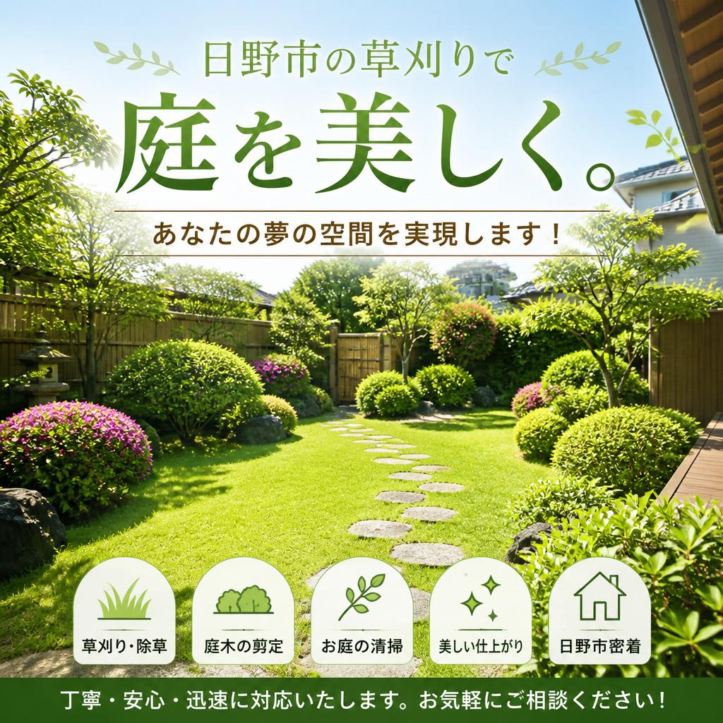 日野市の草刈りで庭を美しく。あなたの夢の空間を実現します！