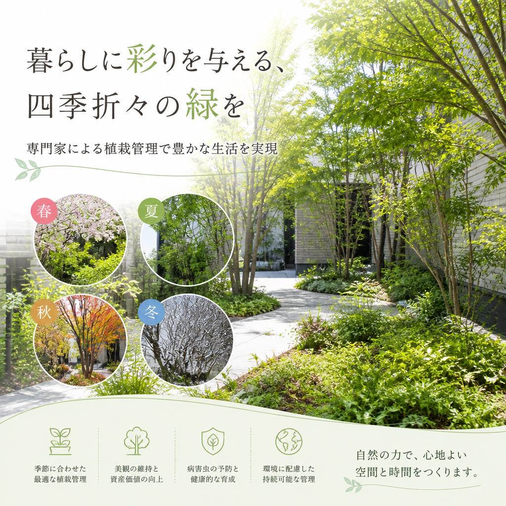 暮らしに彩りを与える、四季折々の緑を - 専門家による植栽管理で豊かな生活を実現