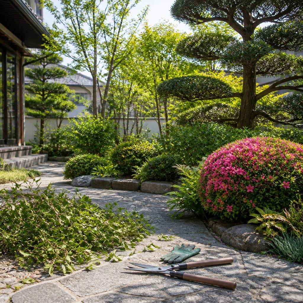 調布市の美しい庭を育てるための剪定作業