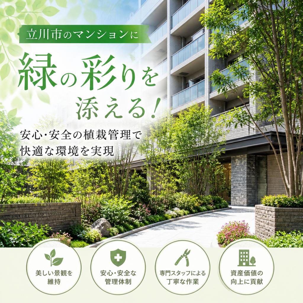 立川市のマンションに緑の彩りを添える！安心・安全の植栽管理で快適な環境を実現