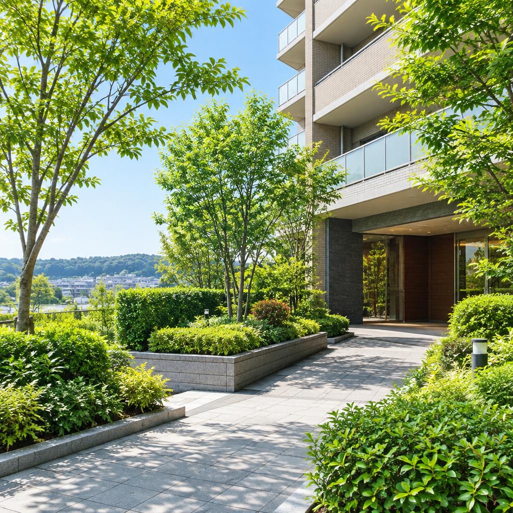 日野市のマンションに、いつも心地よい緑を。植栽剪定と雑草対策で、美観も管理のしやすさも叶える庭づくり。