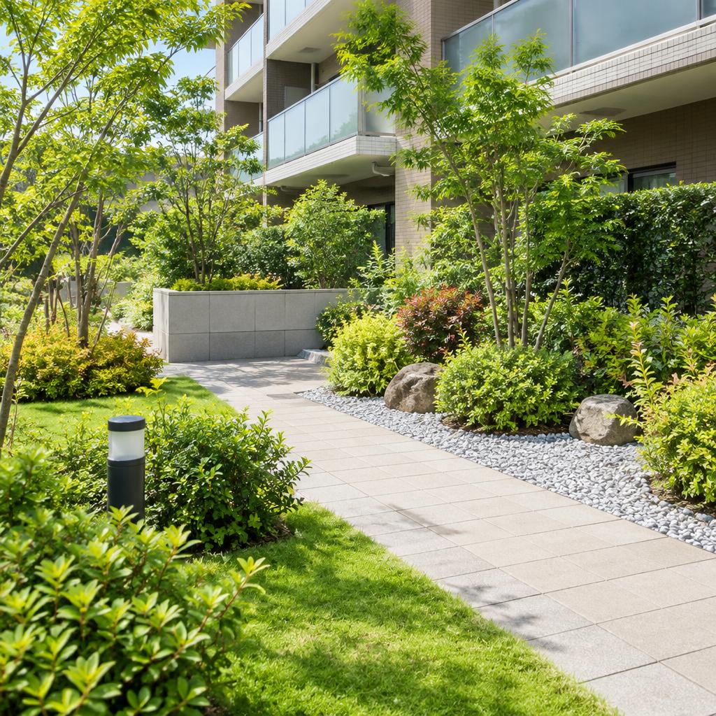 マンションの庭・共用部も、暮らしに調和する緑の空間へ